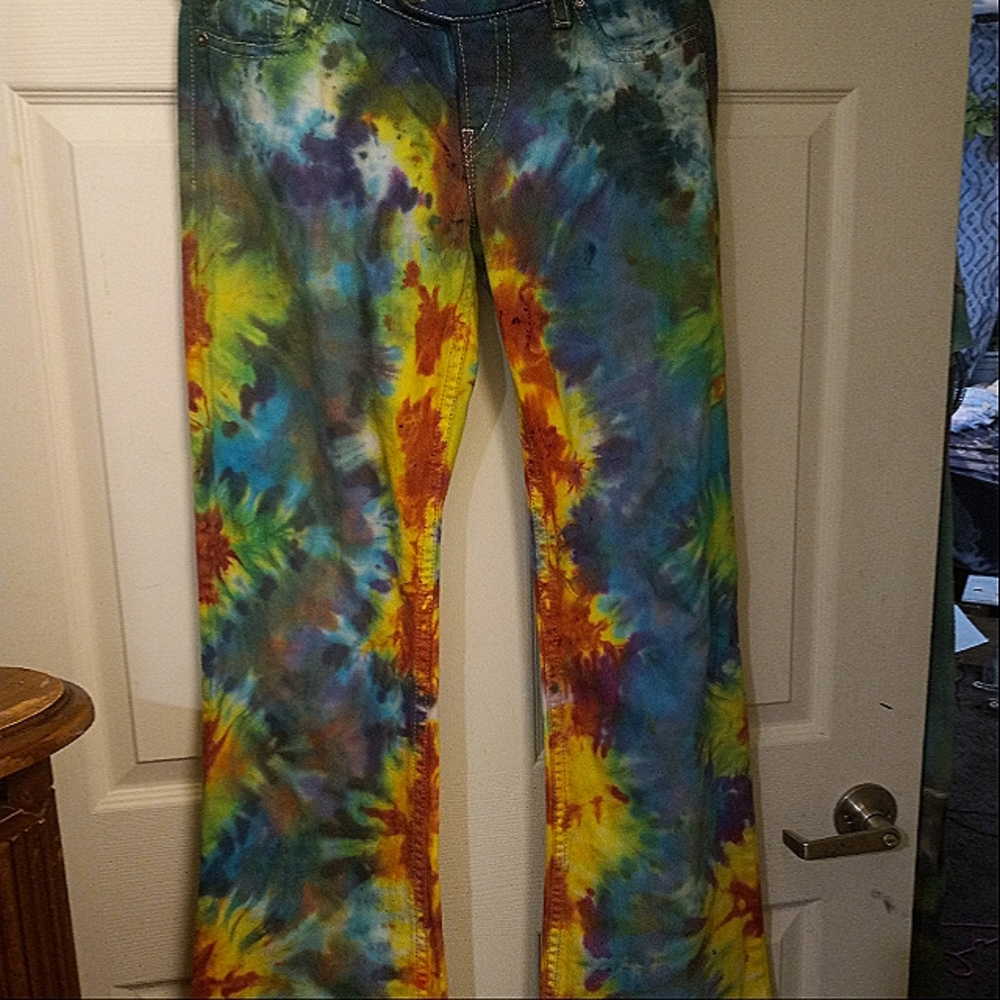 Tye Dyed Silver Jeans